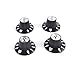 Set of 4 Top Hat Bell Style Guitar Knobs (2 T & 2 V) Foil-top, Black