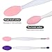 5pcs Gentle Dual-Ended Lip Scrub Brush, Reusable Silicone Lip Exfoliator & Applicator Soft 2-in-1 Make Up Applicator Tool for Smooth Mask Care (5 Colors)