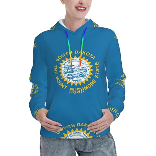 Sweat à capuche femme Dakota du Sud avec poche kangourou tendance
