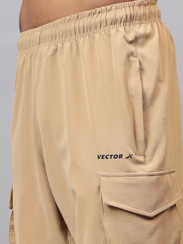 Image of Vector X Regular Fit Solid Cargo Sports Shorts for Men| Stylish & Comfortable| Casual, Hiking, Running & Outdoor Shorts Both Side Zipper Cargo Pockets