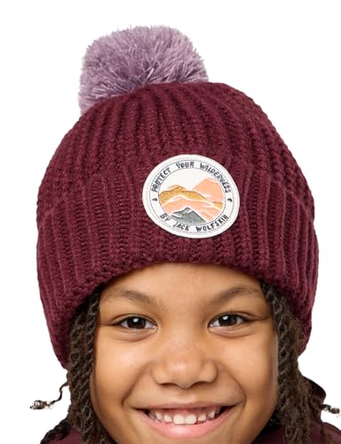 Jack Wolfskin Unisex Kinder Pompom Badge K Beanie-Mütze, Boysenberry, M EU