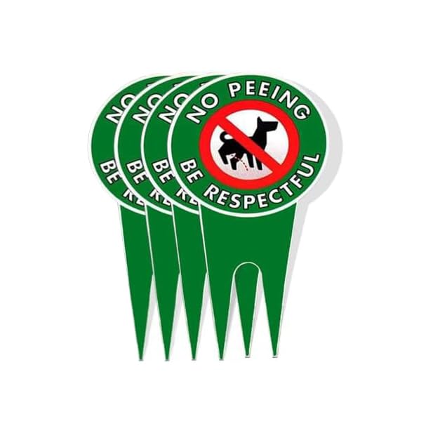 Stop pipi chien pelouse propre panneau de signalisation jardin 4 pièces