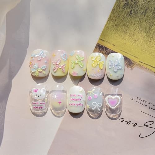Image of Dog Nail Sticker for Nails Art Colorful Nail Decals 5D Embossed Cute Balloon Self Adhesive Nails Art Stickers for Women Girls Kid Manicure DIY Decoration Supply Accessories