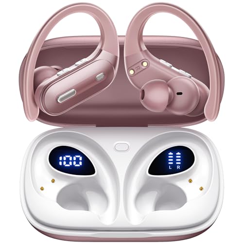 Active Noise Cancelling Ear Buds Wireless Earbuds 90Hrs Playtime Bluetooth Headphones with Hi-Res Stereo Deep Bass Power Display Earphones with Earhooks Waterproof Transparency Headset for Sports/Gym by GNMN - Used condition - US$60.51