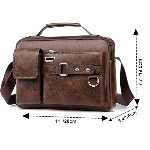 Image of Handcuffs Crossbody Sling Bag for Men & Women | PU Leather Shoulder Bag with Earphone Port & Adjustable Strap for Travel & Work