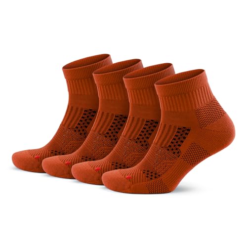 Image of GoWith 2 /4 Pairs Quarter Running Socks for Men & Women, Athletic Anti-Blister Cushioned Seamless Padded Ancle Socks