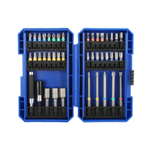 BORGBAR Juego de 42 puntas de destornillador, juego de brocas de cabeza hexagonal, juego de brocas Phillips ranuradas cuadradas Torx con varilla de extensión adicional