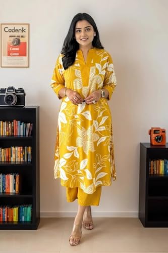 Image of Fashion Basket Wedani Cotton Printed Kurta Set for Women