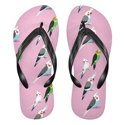 Burbuja Cockatoos Flip Flops for Women Men, Soft Thong Sandals Rubber Slippers for Pool Beach Essentials
