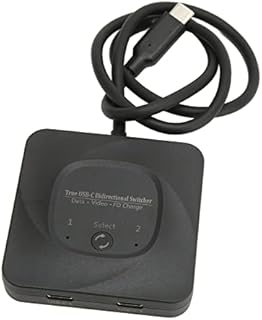 USB C Switch, 2 in 1 Output 8K 60Hz HD Type C Bi Direction Switch, 10Gbps Transmission Bi Direction Switcher Splitter with Power Indicator for PCs, Plug and Play 100W