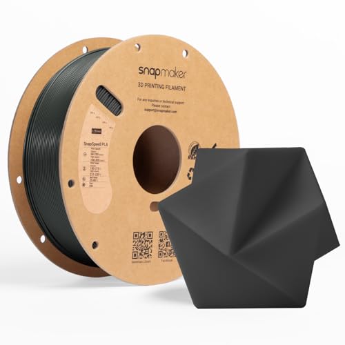 Image of Snapmaker PLA Basic Filament 1.75mm,Snapspeed 3D Printer Filament for Up to 300mm /s High Speed Printing,Dimensional Accuracy + /- 0.02 mm,Clog-Free for Most FDM Printers,1kg Spool (2.2lbs) (Black-RFID)