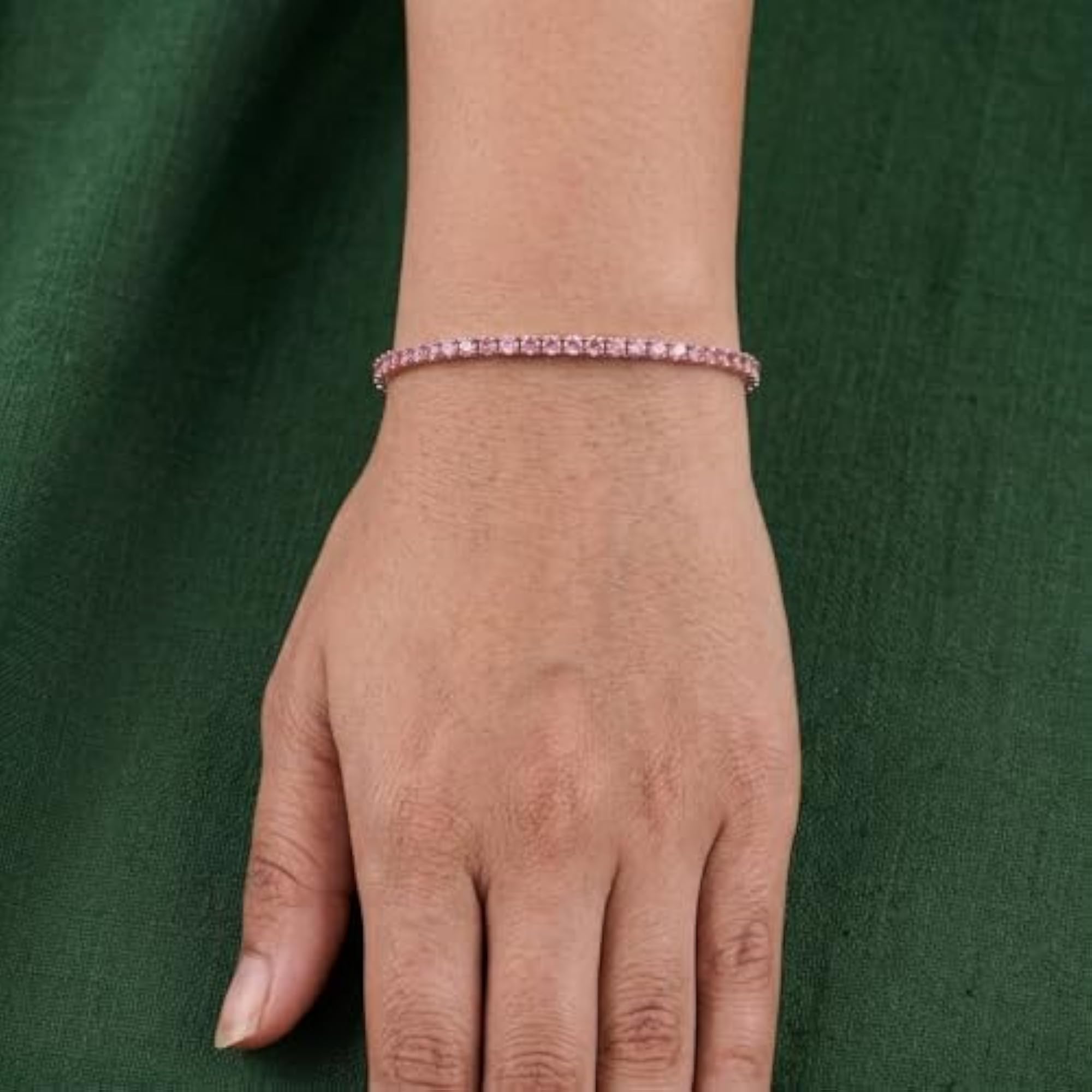 Women's 925 Sterling Rose Gold Tennis Bracelet