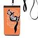 Black Squirrel Animal Outline Natural Phone Wallet Purse Hanging Mobile Pouch Black Pocket