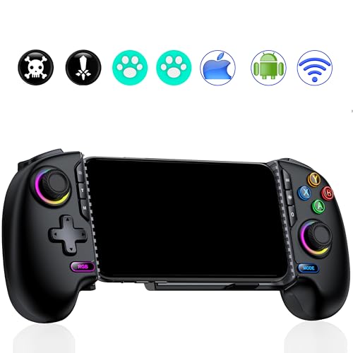 Mobile Game Controller for iPhone/Android Handheld Gaming, Wireless Phone Gaming Controller with (Programmable) /Hall Effect Joysticks & Analog Triggers/Adjustable Turbo sega saturn accessories
