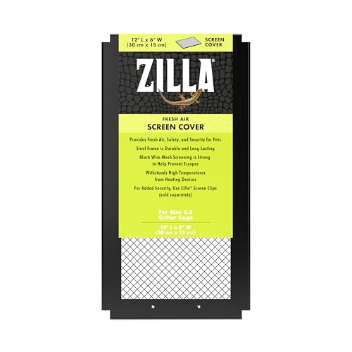 Zilla Fresh Air Screen Cover, Secure and Durable Metal Mesh Cover for Reptile Terrariums, 12 x 6 Inches