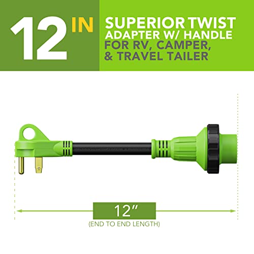 Leisure Cords Trailer Dogbone Power Cord Plug Adapter 30 Amp Male To 30 Amp Female Locking Connector With Led Power Indicator #TOP1