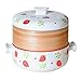 Wielofunkcyjna ceramiczna parowiec zapiekanka, ceramiczna dwuwarstwowa w stylu japońskim parowca, płyta kuchenna zupa, gorący garnek z pokrywką, idealne przybory kuchenne (Size : 1.5L)