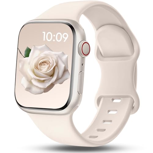 Image of Apple Watch Band for iWatch Series 11 10 9 8 7 6 5 4 3 SE Ultra | Sport Silicone Band Compatible with Apple Watch Bands 40mm 38mm 41mm 42mm 44mm 45mm 46mm 49mm Women Men, Waterproof Strap