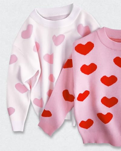 Girls Fall Sweaters Pattern Casual Crewneck Long Sleeve Knit Pullover Tops for Kids Size 5-14 Years3