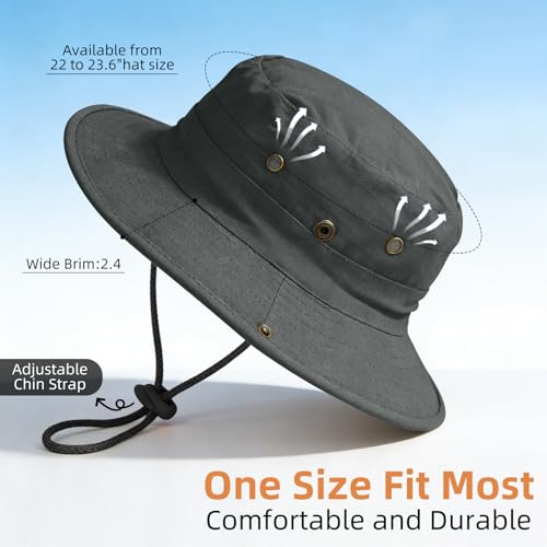 Image of Sun Hats for Men Women Boonie Hat Foldable Fishing Hat UPF 50+ Bucket Hat for Fishing Hiking Garden Safari Beach