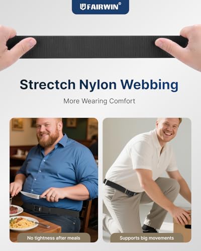 FAIRWIN Ratchet Belt for Men- Tactical Nylon Web Work Golf Belts with Automatic Buckle, Adjustable for Jeans Pants3