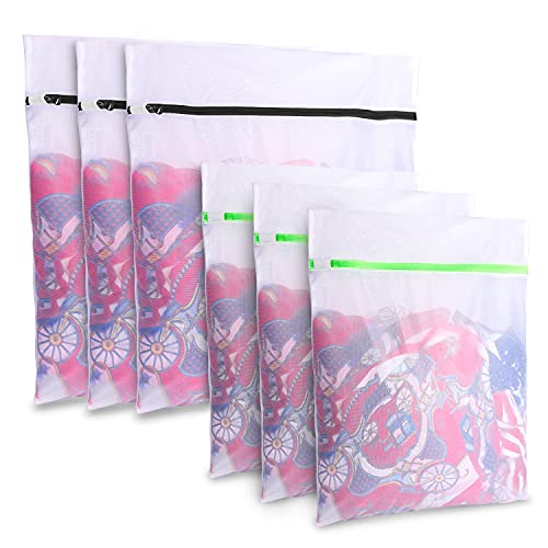 Image of GOGOODA Mesh Laundry Bags for Delicates Durable Protective Wash Bags | Travel Storage Bags for Intimates Lingerie, 6PCS （3L,3M）