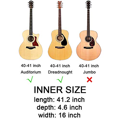 Gleam Guitar Bag - Improved 0.5 Inch Sponge Padding Guitar Case Gig Bag Fit 41 Inch Acoustic Guitar Waterproof #TOP2