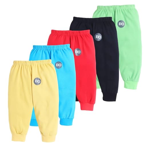 Image of EIO Unisex Cotton Pajama Pants for Boys & Girls Combo Pack | Kids & Baby Soft Sleepwear Pyjamas Combo Pack | Toddler Breathable Nightwear Bottoms