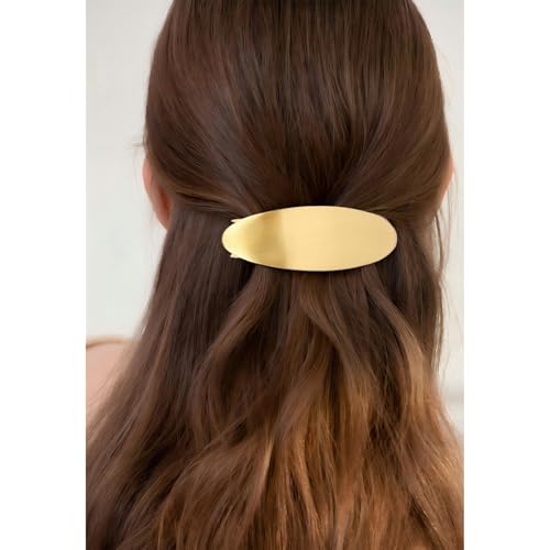 Pinzas para cabello metálicas ovaladas doradas 3 piezas miniatura 6