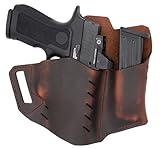 Versacarry Commander Pro Leather Holster – Sizes to Fit Most Pistols - Outside The Waistband Carry – Holds Spare Magazine – USA Crafted – Optics Compatible – 2023 – Hand Crafted in Texas – Size 4