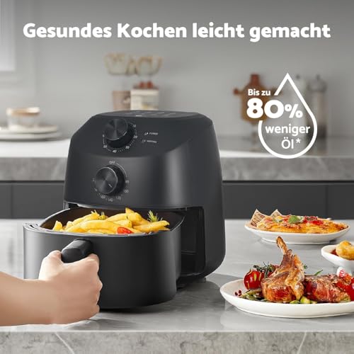 Cube 2.0 Mini Airfryer – Kompakte Heißluftfritteuse, 2L, 5 Kochfunktionen, 60 Min. Timer, Antihaft, 80% weniger Öl, energieeffizient – Bild 6