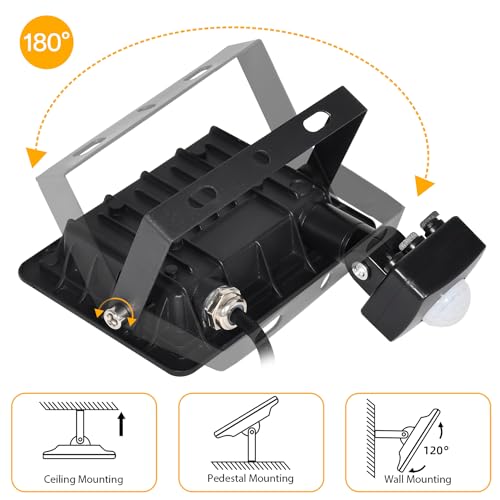 Rerbio 20WFGD Motion Sensor Flood Light Outdoor, 20W Plug In Motion Sensor Light thumb #6
