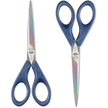 LIVINGO Scissors 7 Inch All Purpose Titanium Scissors Bulk 2 Pack, Left/Right Handed, Forged Stainless Steel Sharp Blade Shears Multipurpose for Home Offce School Student Sewing Fabric Craft Supplies