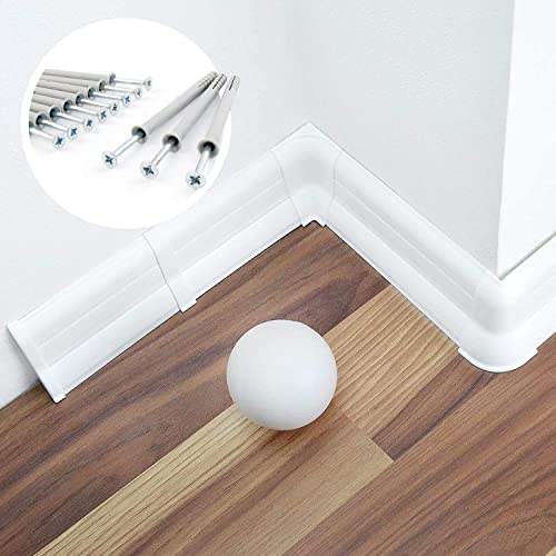 [DQ-PP] 10 Meter Sockelleisten 62mm PVC Weiß Laminatleisten Fussleisten aus Kunststoff PVC Laminat Dekore Fußleisten