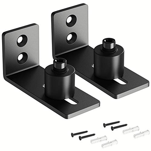 SMARTSTANDARD Sliding Barn Door Bottom Adjustable Floor Guide Floor Guide Roller (Black) 2 PCS