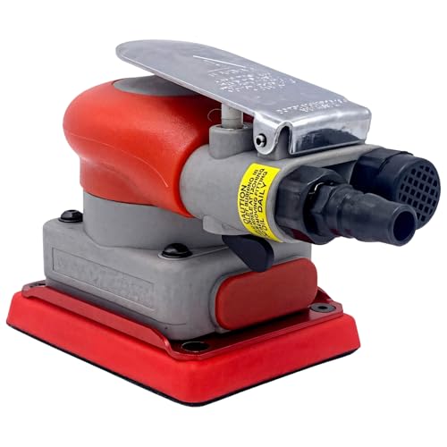 Sacolin Lijadora neumática de 10000 rpm, mini lijadora de aire, lijadora de aire cuadrada de 3 x 4 pulgadas para pulido de metal, lijado de madera, encerado de automóviles