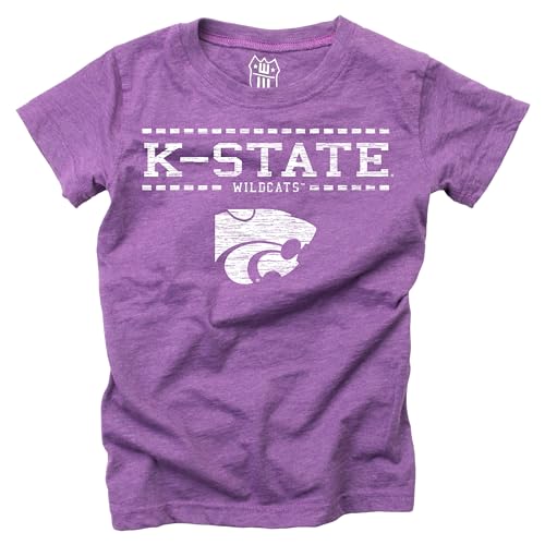 Wes and Willy NCAA Girls S/S Blended Tee,Kansas State Wildcats,7-8,Grape