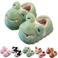 KEYUSHOP Kids House Slippers for Girls Boys Toddler Animal Kids Bunny Bear Frog Slippers Non-slip Preppy Warm Winter Shoes for Indoor Outdoor