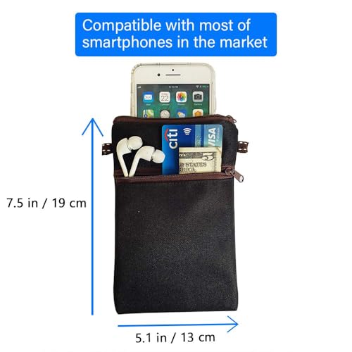 Image of Taianda Dual Zipper Women Cell Phone Crossbody Pouch Bag (Ethnic Pattern)