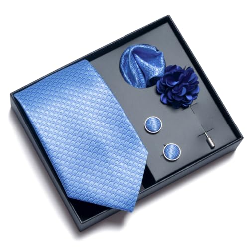 Image of joy alice 70 Colors Ties Set Men Mixed Color Necktie Handkerchief Cufflinks Brooch 3.15 Formal