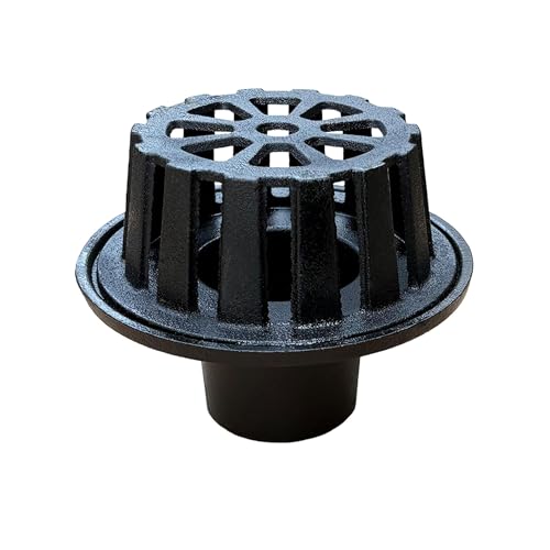 3 Inch Cast Iron Roof Drain Roof Drain Cover 3 Inch Push-in Pipe Size Can Prevent Drain Clogs Suitable for PE/PVC Pipes and Iron Pipes.