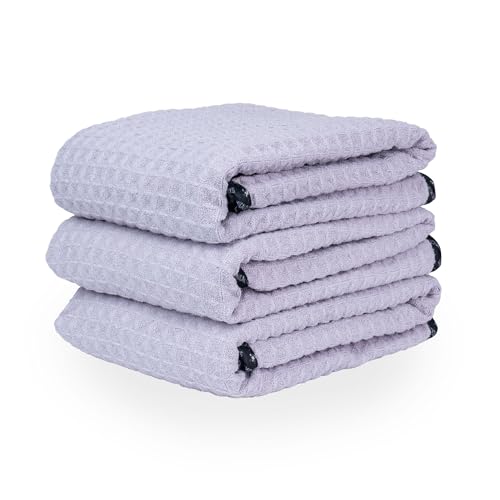 Chemical Guys Lavender Waffle Weave Glass Towel 3-Pack