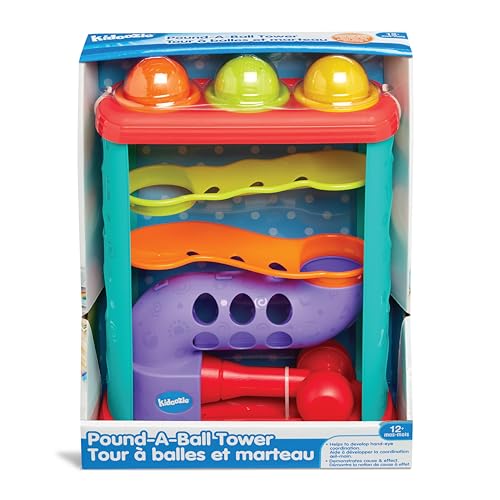 Image of Kidoozie Pound-A-Ball Tower - Baby Ball Drop & Hammer Toy - Safe Sensory Toy for Ages 12m+