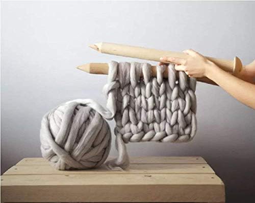 Rain Queen Handmade Giant Soft Thick Chunky Knitted Blanket Cozy Bed Throw, Fashion Sofa Blanket Yoga Mat Rug Home Decor Gift Gray, 120 * 150cm