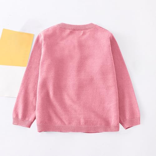 Girls Button Front Cardigan Crewneck Long Sleeve Lightweight Outerwear Kids Classic Knit School Uniforms Sweaters3