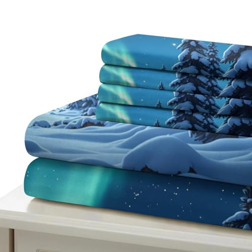 Housse de couette aurores boréales microfibre résistante finition premium - 7