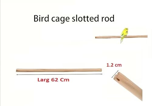 Solid Wood Parrot Perch, Natural Textured Surface, Slotted Ends, Gnawing Toy, for budgie, Parrots and Cockatiels, Multiple Lengths, وقافة طيور خشب (Larg)