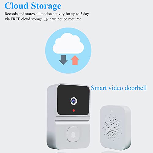 VOOCHIE Campainha de vídeo inteligente sem fio HD câmera PIR detecção de movimento IR alarme campain