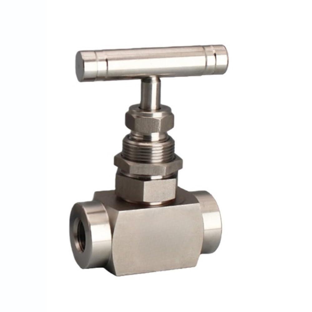 Yjqhody Women's One Color Flow Control Needle Valve 1Piece Needle Valve Through Plate Type, Thread Ss304 High Pressure Instrument Gauge(1/4Inch)