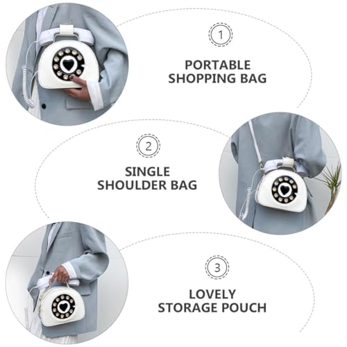 Pochette originale en forme de téléphone portable rétro blanc avec finitions soignées - 5